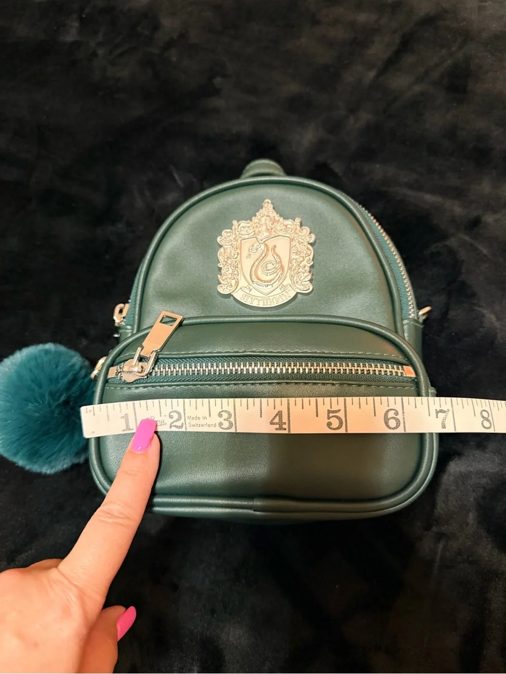 Harry Potter Slytherin mini backpack, faux leather, forest green, NEW